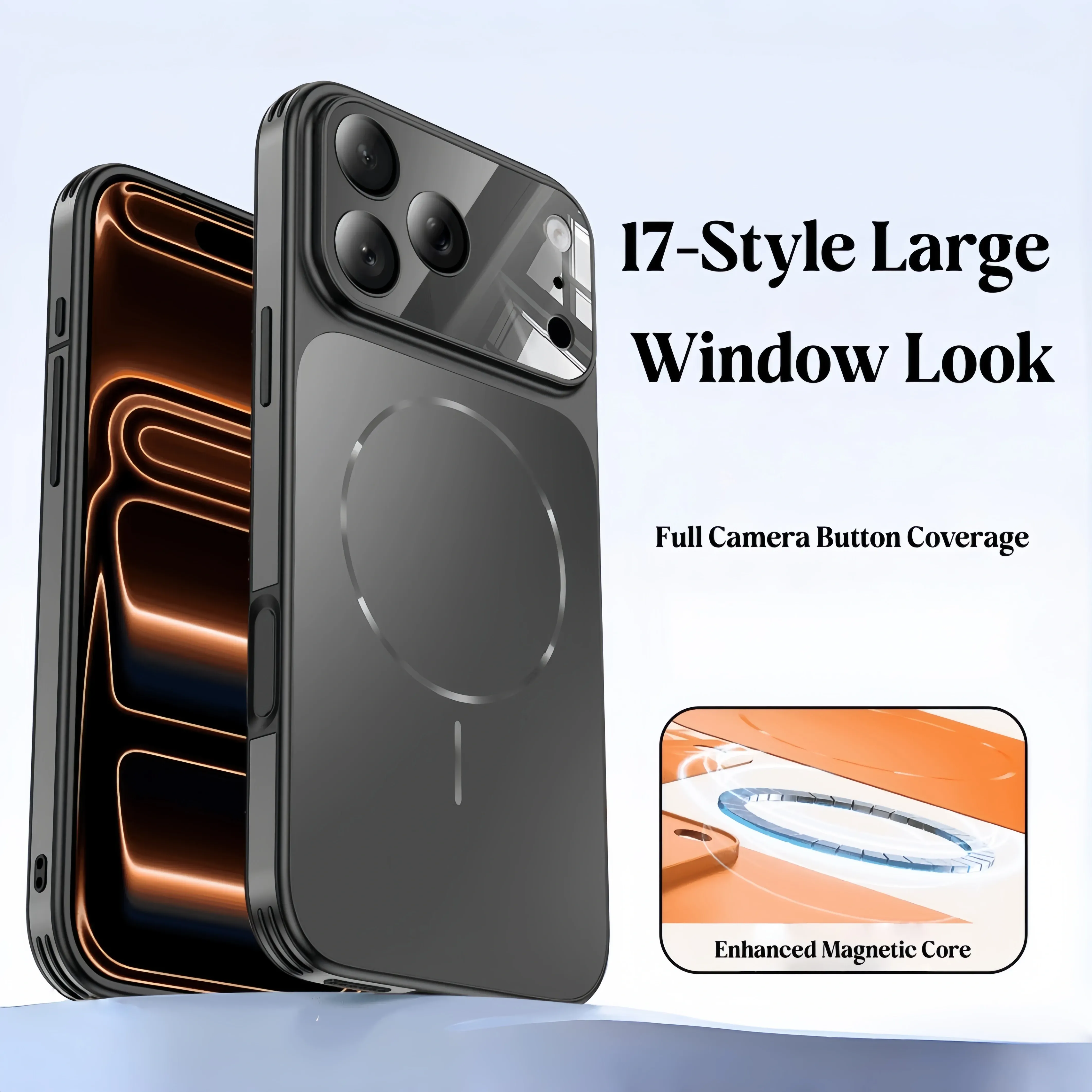iPhone Magnetic Case with 17-Style Large Camera Window